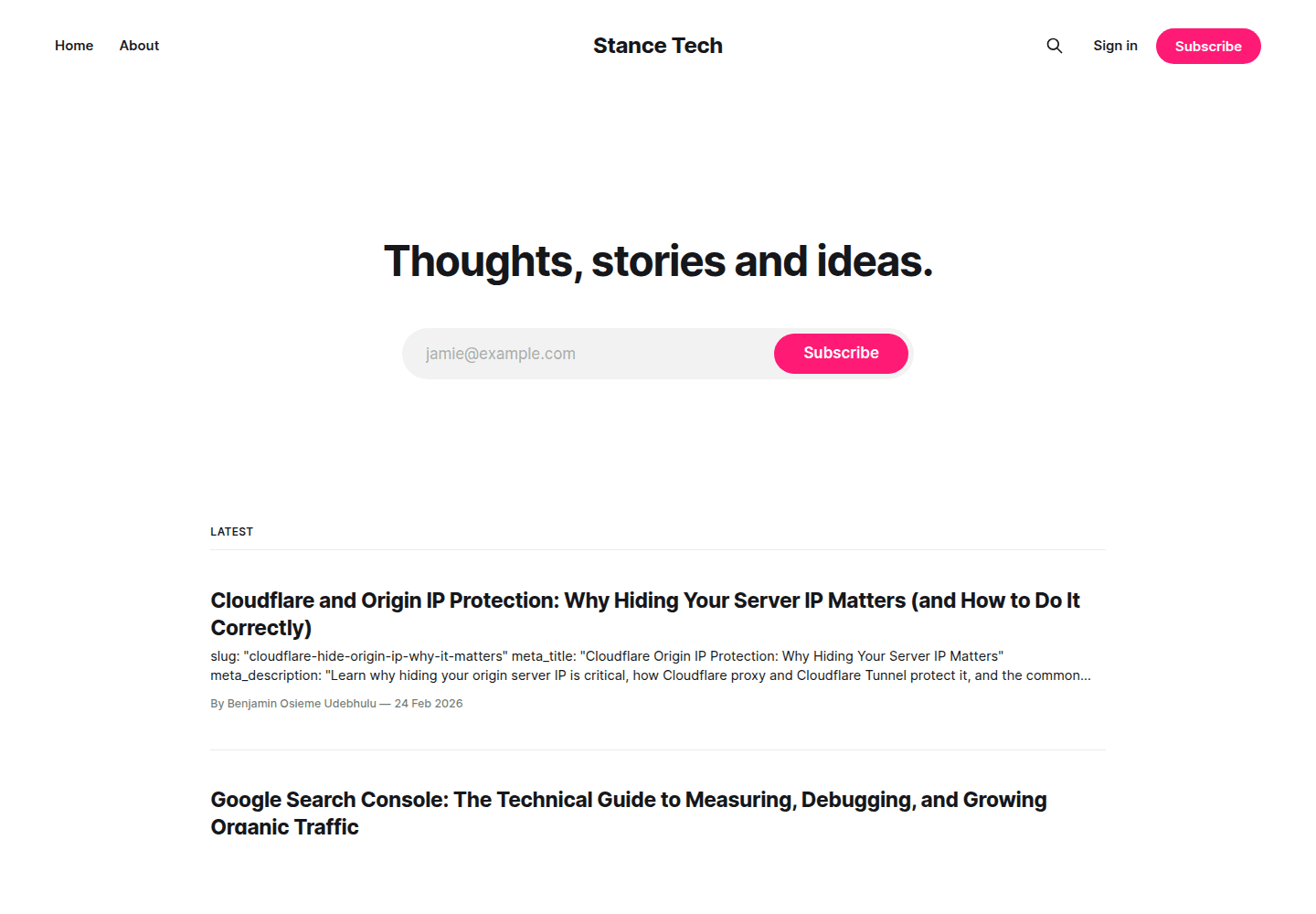 Ghost CMS Deployments project preview